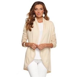 Lilly Pulitzer Bryn Heathered Sand Cashmere Open Front Cardigan